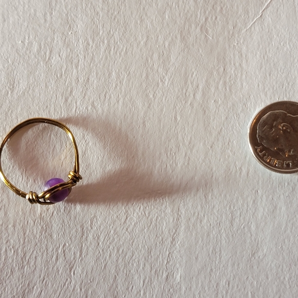 Purple Gemstone Wire Wrapped Ring Size 6.5 - Picture 7 of 8